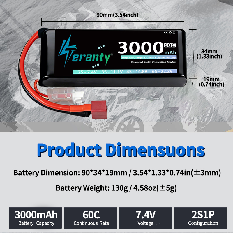 Bateria Lipo TERANTY 2S 3000mA - Drone Battery Lipo avaliação e preço